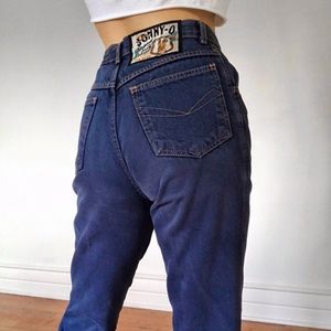 Vintage Blue Bow Mom jeans